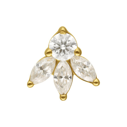 14K Gold Perfect Fit Moissanit Lotus Attachment