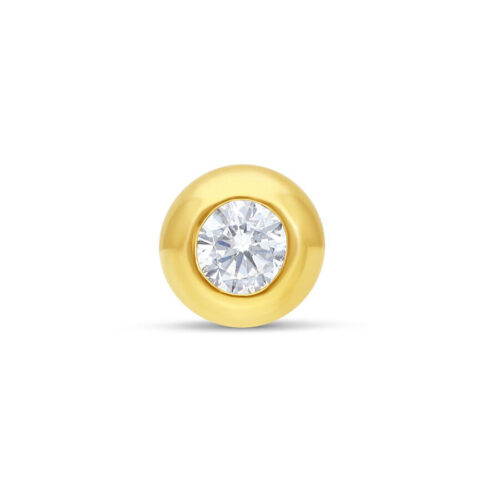 18k Gold Ball for Belly Bar with Crystal<!--6357d7ec323fa--><!--636e790a3816e-->