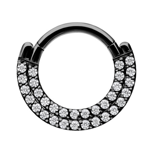 Double Crystal Row Clicker <!--636e792707018--> - Black Metal