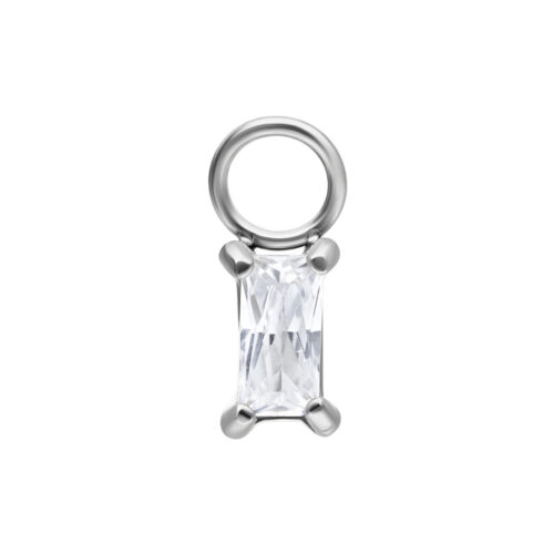 Crystal Baguette Pendant - Silvercoloured Metal