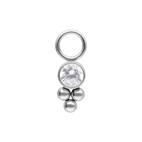 Crystal Cluster Pendant - Silvercoloured Metal