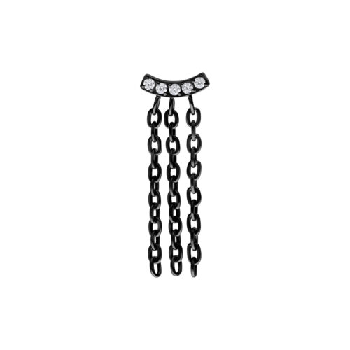 Push Fit Crystal Bar Chain Aufsatz - Black Metal