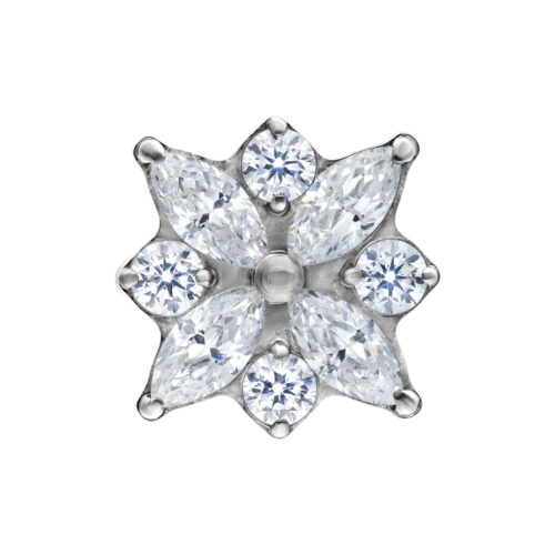 Push Fit Crystal Blossom Aufsatz - Silvercoloured Metal