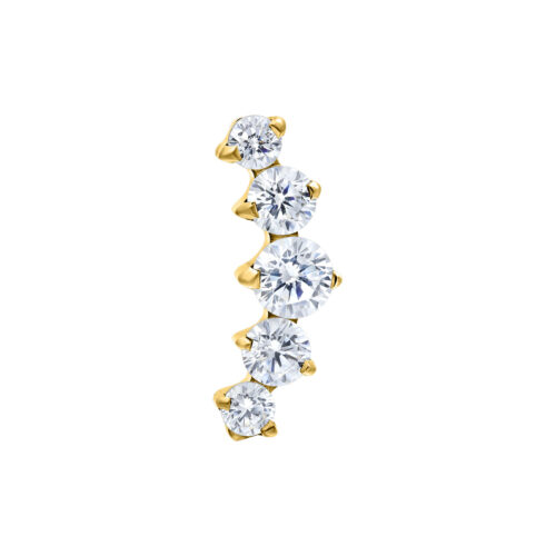 Push Fit Curved 5 Crystal Aufsatz - Golden Metal