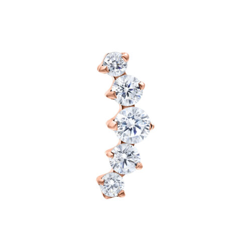 Push Fit Curved 5 Crystal Aufsatz - Rosegold