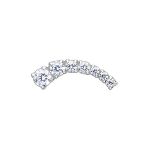 Push Fit Crystal Bow Aufsatz - Silvercoloured Metal