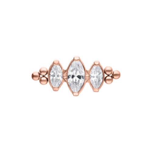Push Fit Crystal Drop with Bubble Attachment - Rosegold