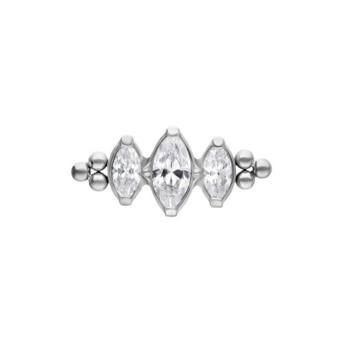 Push Fit Crystal Drop with Bubble Attachment - Silvercoloured Metal