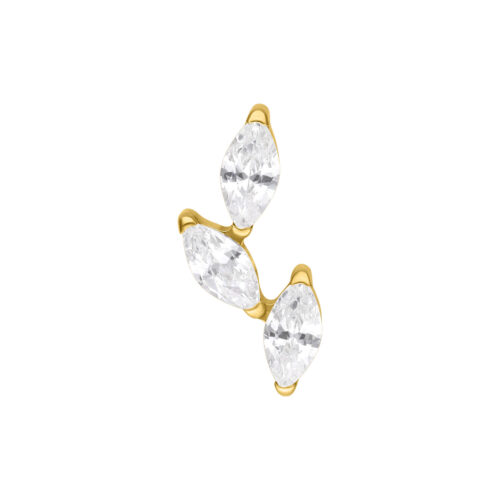 Push Fit Crystal Branch Attachment - Golden Metal