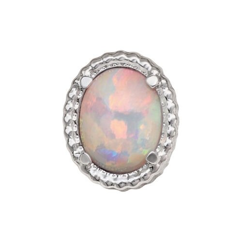 Push Fit Oval Opal Attachment - Silvercoloured Metal