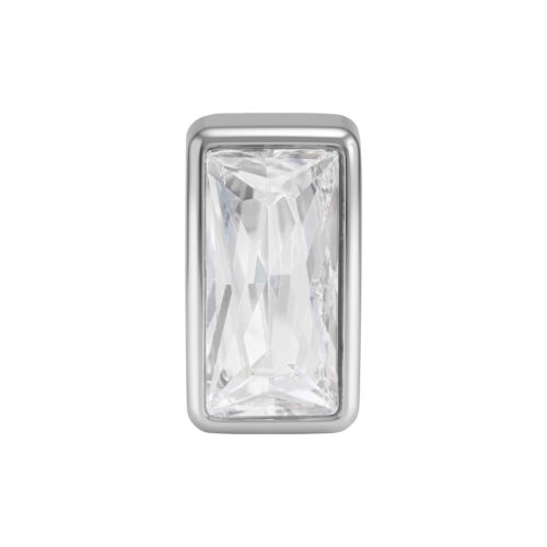 Push Fit Baguette Crystal Attachment - Silvercoloured Metal