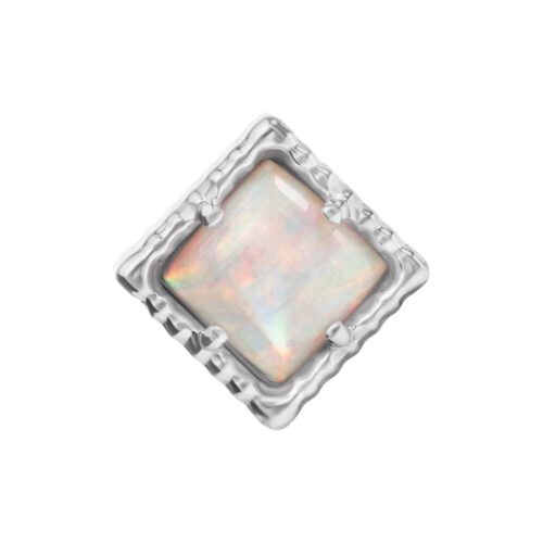 Push Fit Squared Synthetic Opal Attachment - Silvercoloured Metal