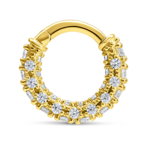 18K Hinged Row of Crystals Ring