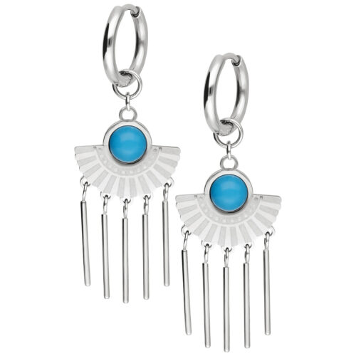 Little Turquoise Hoops Pair
