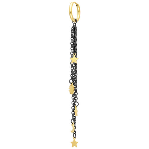 Mystic Night Dangling Hoops Pair