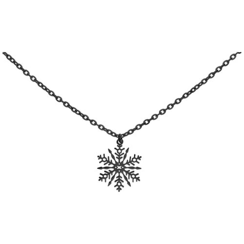 Snowflake Necklace - Black Metal