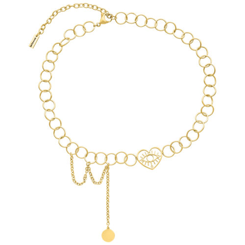 Heart Eye Choker - Golden Metal