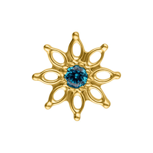 Push Fit Turquoise Crystal Aqua Bloom Attachment