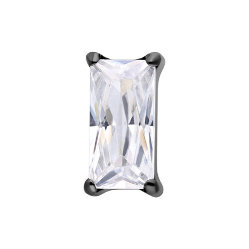 Push Fit Baguette Crystal Attachment - Black Metal