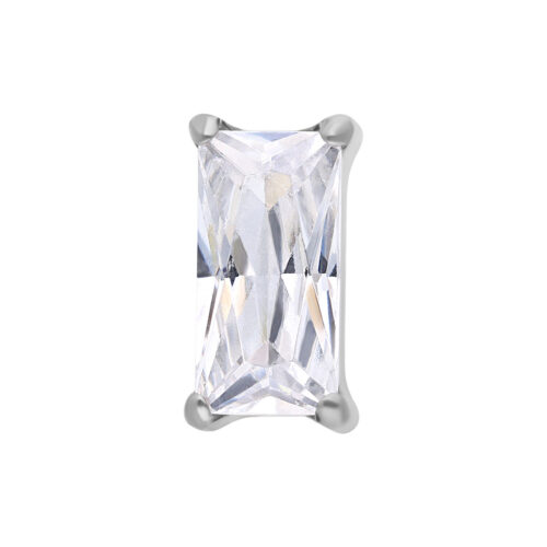 Push Fit Baguette Crystal Attachment - Silvercoloured Metal