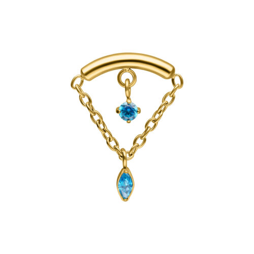 Titan Zirconline®  - Double Jewelled Turquoise Hidden Helix Push Fit Attachment