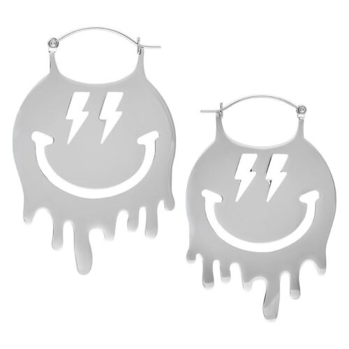 Smiley Big Hoops Pairs - Silvercoloured Metal