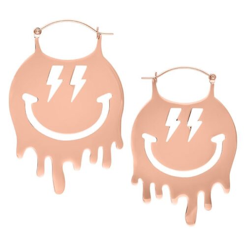 Smiley Big Hoops Pairs - Rosegold
