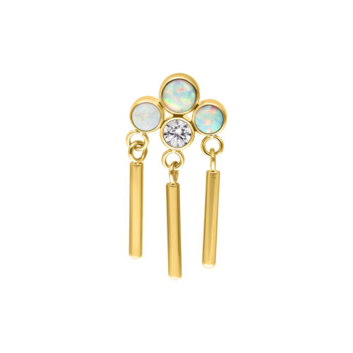 Push Fit Synthetic Opal Statement Crown Attachment - Golden Metal