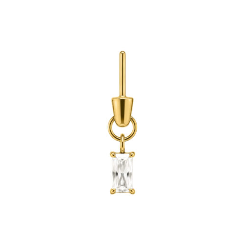 Baguette Crystal Rook Push Fit Attachment - Golden Metal