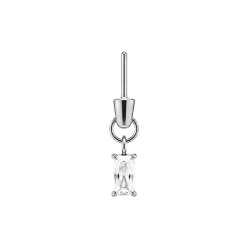 Baguette Crystal Rook Push Fit Attachment - Silvercoloured Metal