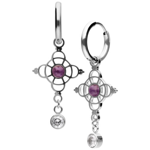 Little Amethyst Hoops Pair